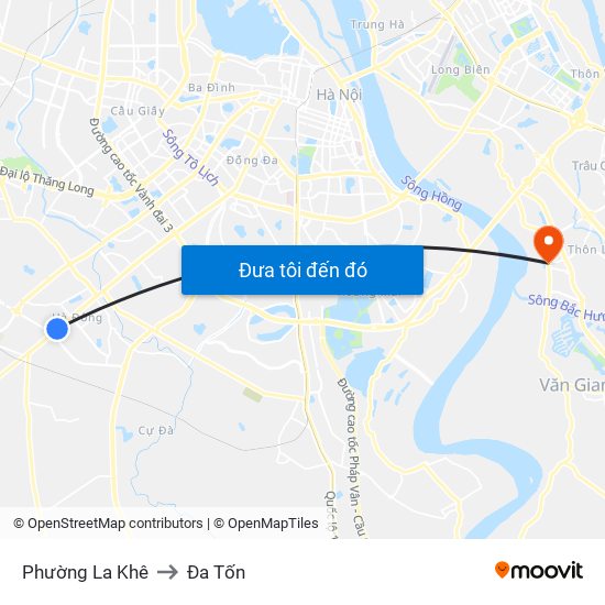 Phường La Khê to Đa Tốn map