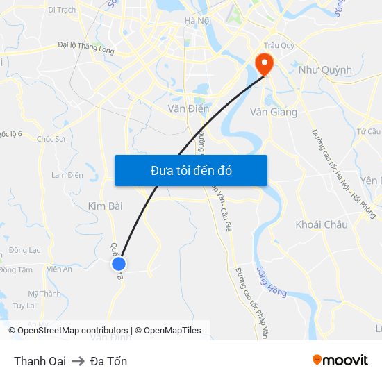 Thanh Oai to Đa Tốn map
