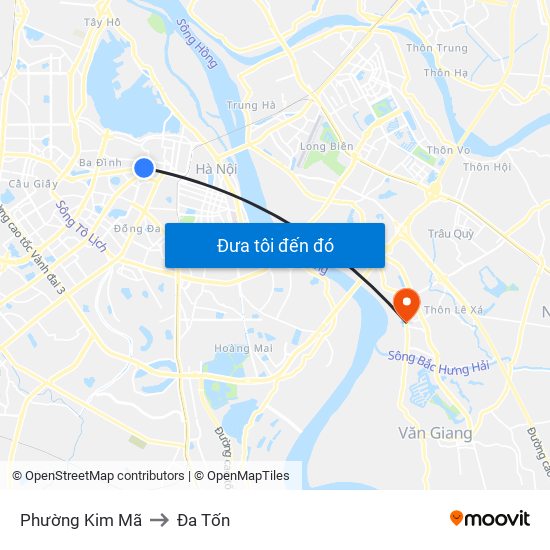 Phường Kim Mã to Đa Tốn map