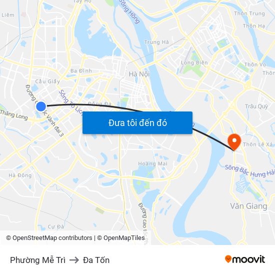 Phường Mễ Trì to Đa Tốn map