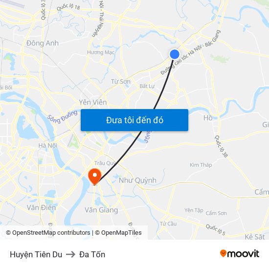 Huyện Tiên Du to Đa Tốn map