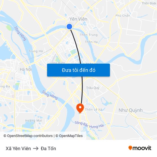 Xã Yên Viên to Đa Tốn map