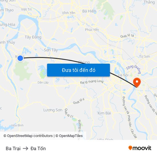 Ba Trại to Đa Tốn map