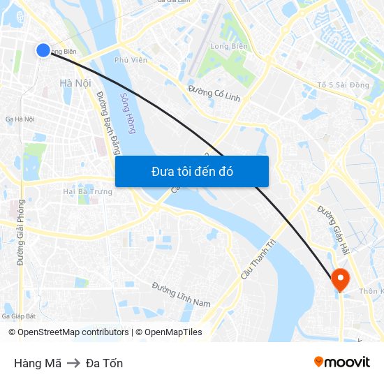 Hàng Mã to Đa Tốn map