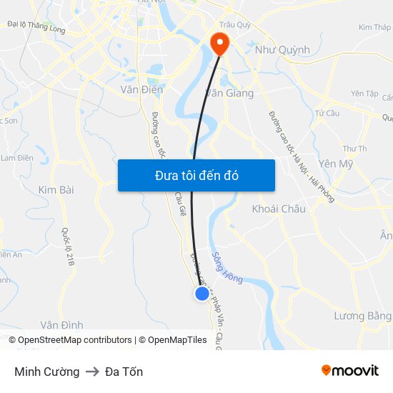 Minh Cường to Đa Tốn map