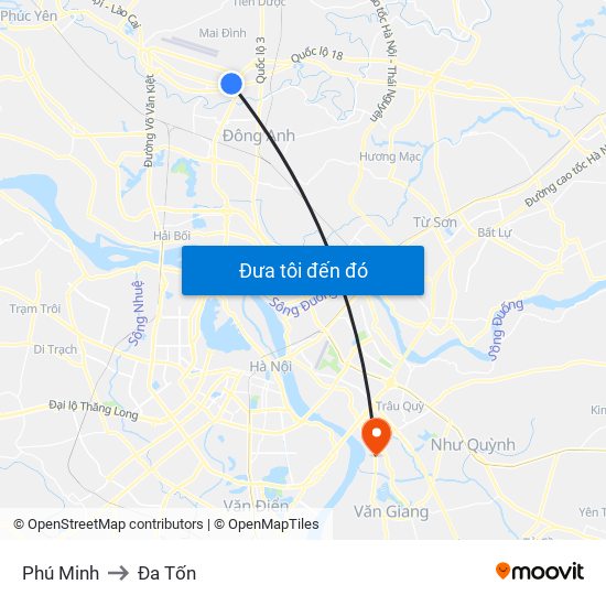 Phú Minh to Đa Tốn map
