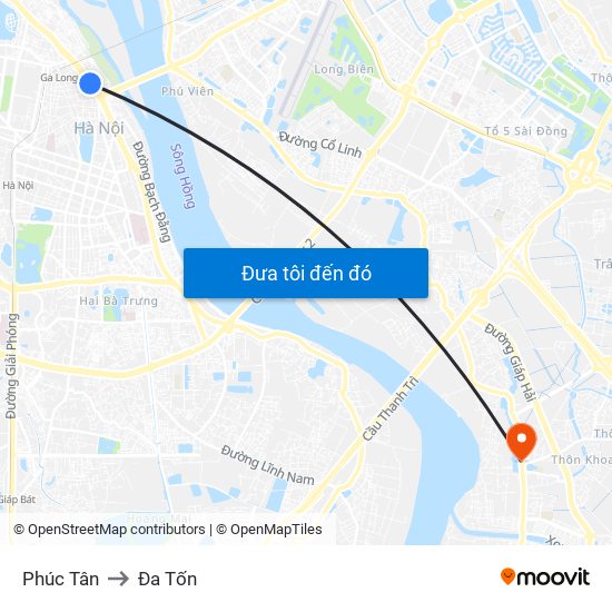 Phúc Tân to Đa Tốn map