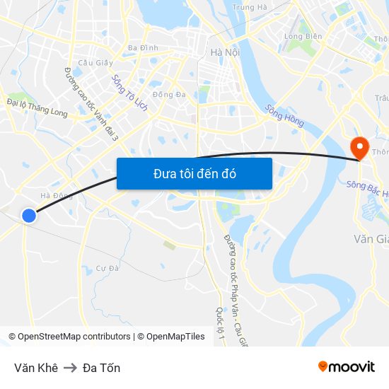 Văn Khê to Đa Tốn map