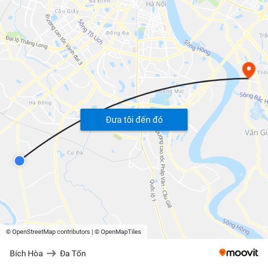 Bích Hòa to Đa Tốn map