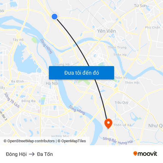 Đông Hội to Đa Tốn map