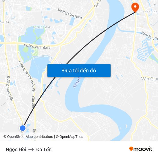 Ngọc Hồi to Đa Tốn map