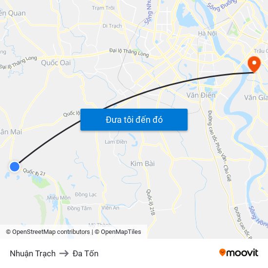 Nhuận Trạch to Đa Tốn map