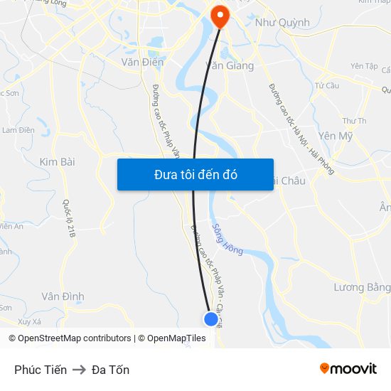 Phúc Tiến to Đa Tốn map