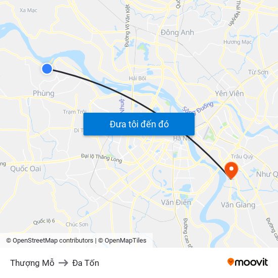 Thượng Mỗ to Đa Tốn map