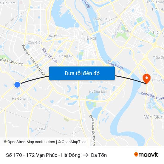 Số 170 - 172 Vạn Phúc - Hà Đông to Đa Tốn map