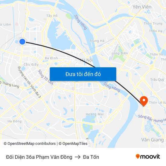 Đối Diện 36a Phạm Văn Đồng to Đa Tốn map