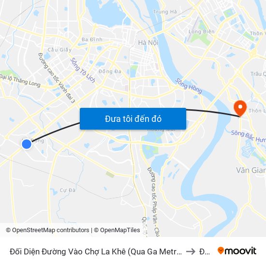 Đối Diện Đường Vào Chợ La Khê (Qua Ga Metro La Khê) - 405 Quang Trung (Hà Đông) to Đa Tốn map