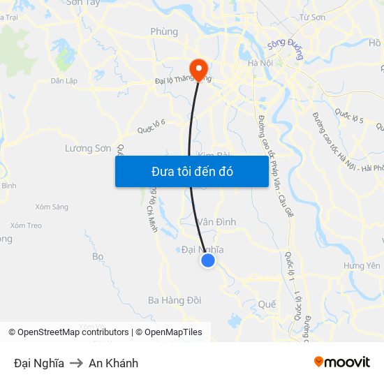 Đại Nghĩa to An Khánh map
