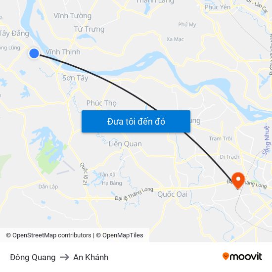 Đông Quang to An Khánh map