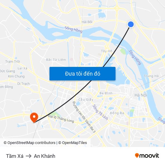 Tầm Xá to An Khánh map