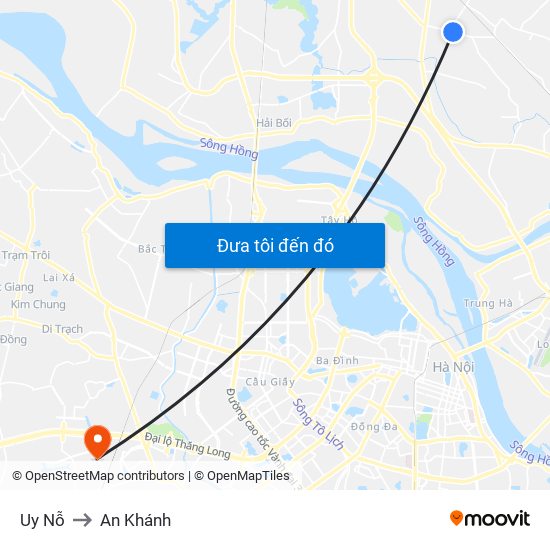 Uy Nỗ to An Khánh map