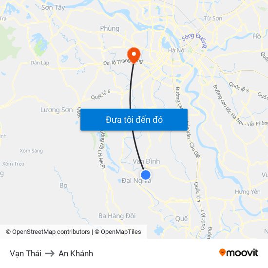 Vạn Thái to An Khánh map