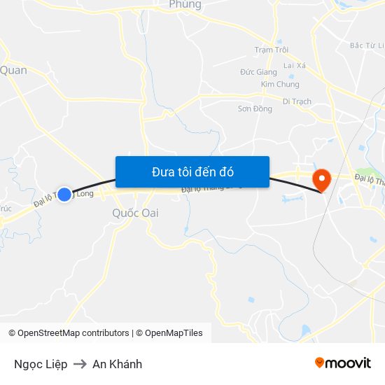 Ngọc Liệp to An Khánh map