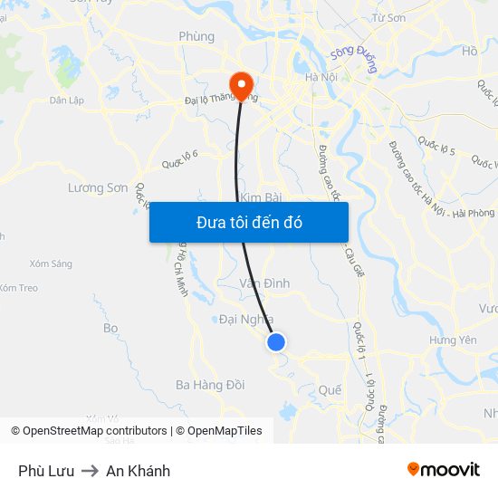 Phù Lưu to An Khánh map