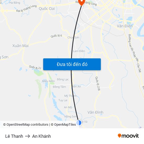 Lê Thanh to An Khánh map