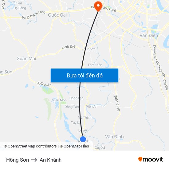 Hồng Sơn to An Khánh map