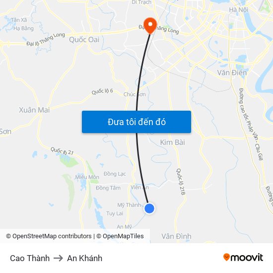 Cao Thành to An Khánh map