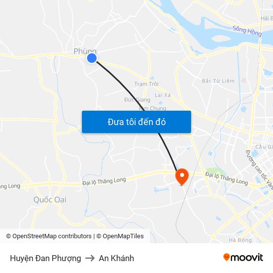 Huyện Đan Phượng to An Khánh map