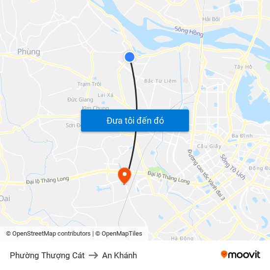 Phường Thượng Cát to An Khánh map