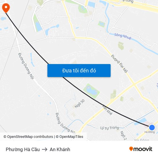 Phường Hà Cầu to An Khánh map