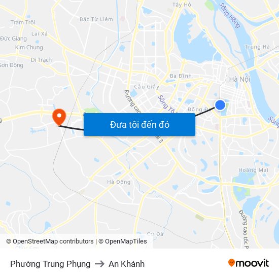 Phường Trung Phụng to An Khánh map