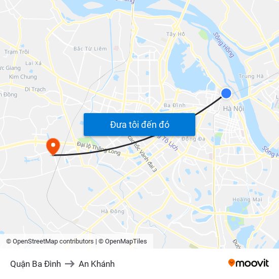 Quận Ba Đình to An Khánh map