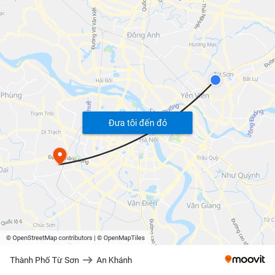 Thành Phố Từ Sơn to An Khánh map