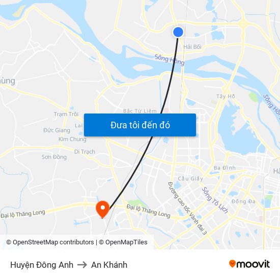 Huyện Đông Anh to An Khánh map