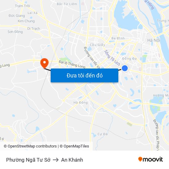 Phường Ngã Tư Sở to An Khánh map