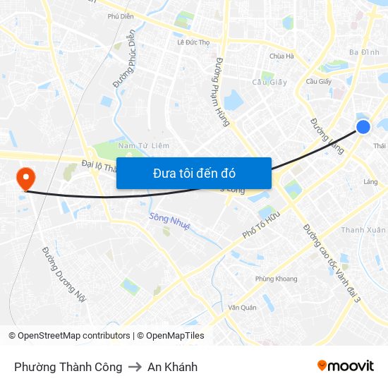 Phường Thành Công to An Khánh map