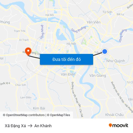 Xã Đặng Xá to An Khánh map