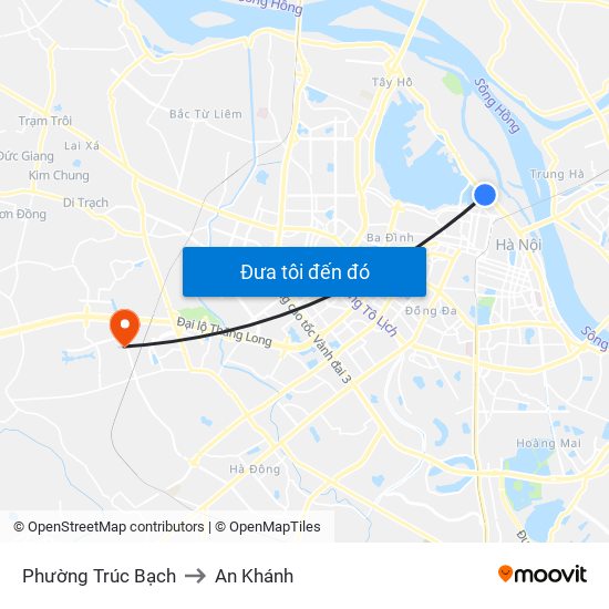 Phường Trúc Bạch to An Khánh map