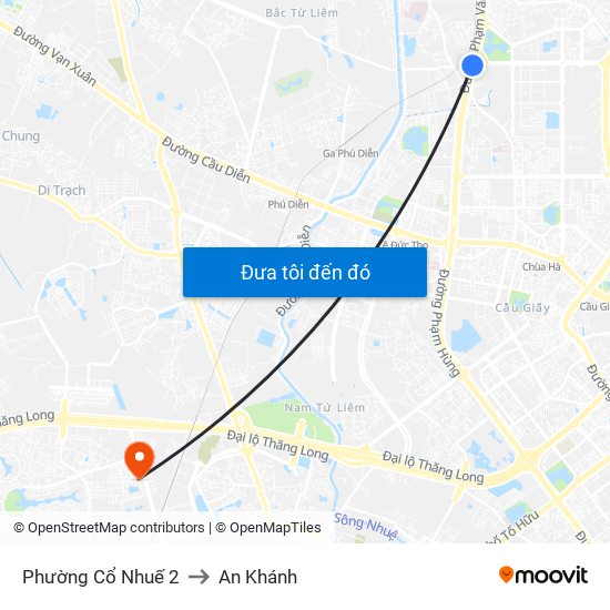 Phường Cổ Nhuế 2 to An Khánh map