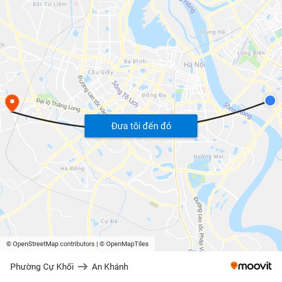 Phường Cự Khối to An Khánh map