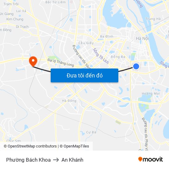 Phường Bách Khoa to An Khánh map