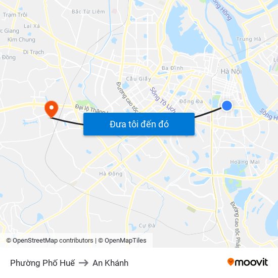 Phường Phố Huế to An Khánh map