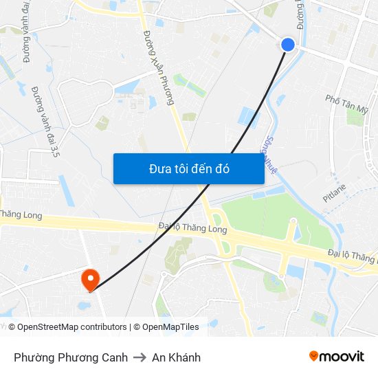 Phường Phương Canh to An Khánh map