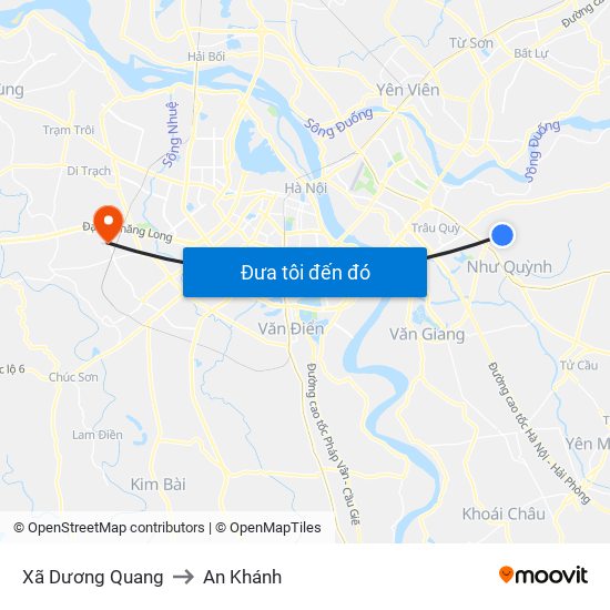 Xã Dương Quang to An Khánh map