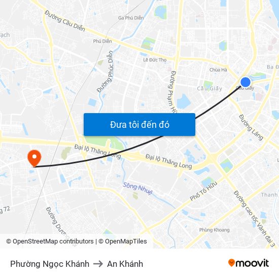 Phường Ngọc Khánh to An Khánh map
