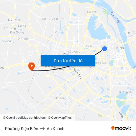 Phường Điện Biên to An Khánh map